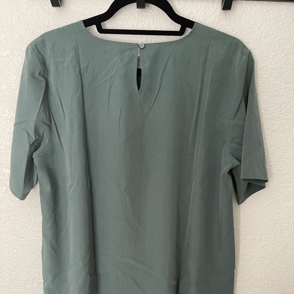 Eileen Fisher. Boxy Short-Sleeve Top. NWT. Color: Teal. - Picture 4 of 5